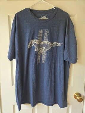 Ford Mustang Graphic Tshirt XL, 2XL Blue Muscle Car New Classic Lightweight